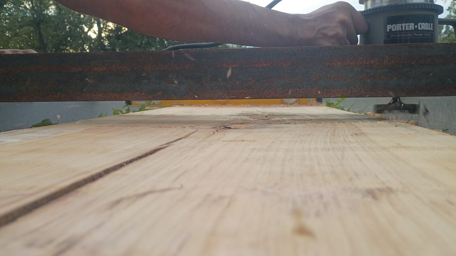 Surface close-up after routing