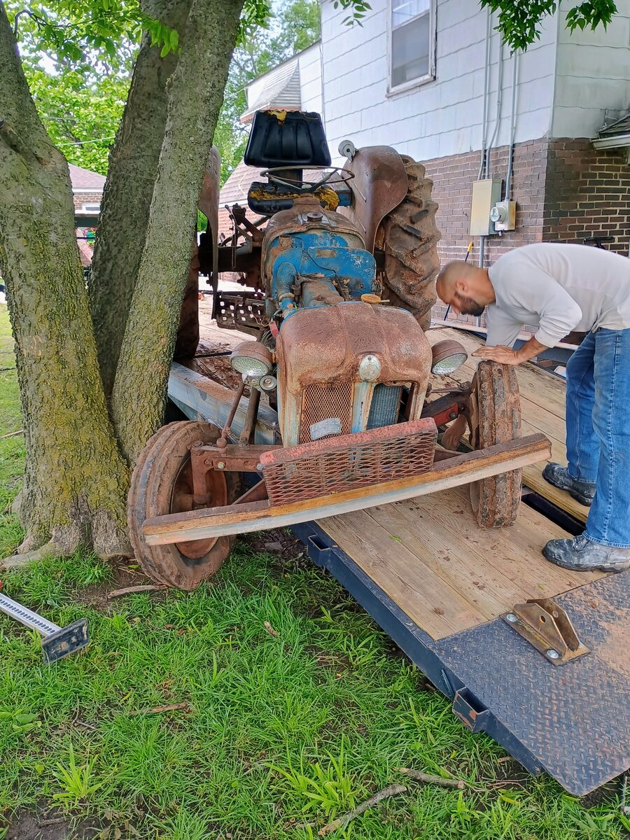 Front view during unload